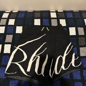 Rhude Black and White Athletic Shorts